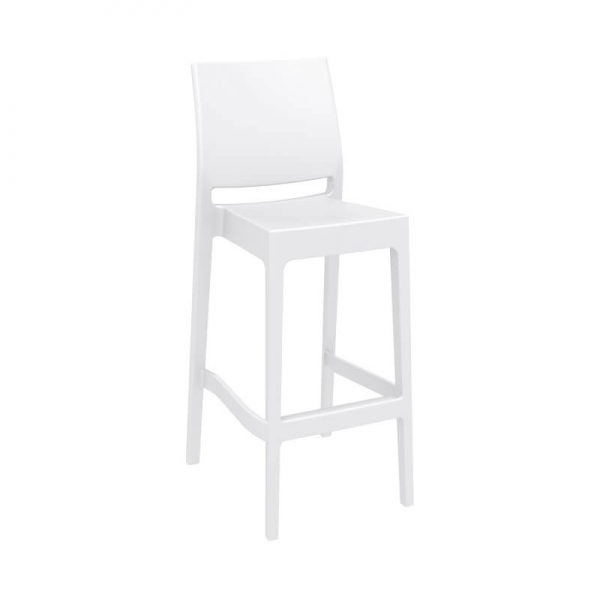 Tabouret hauteur 75 cm empilable en polypropylène blanc - Maya - 9