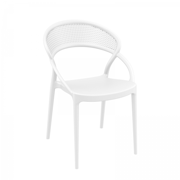 Chaise design de jardin empilable en polypropylène blanc - Sunset - 8