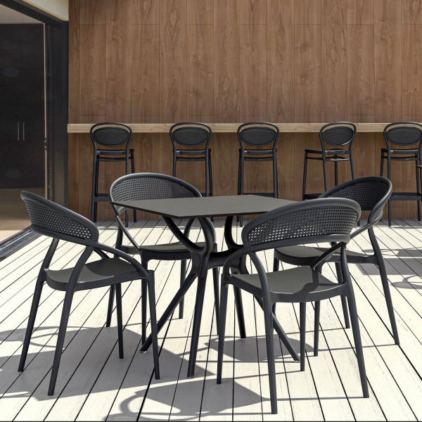 Chaise design de jardin empilable en polypropylène - Sunset - 10