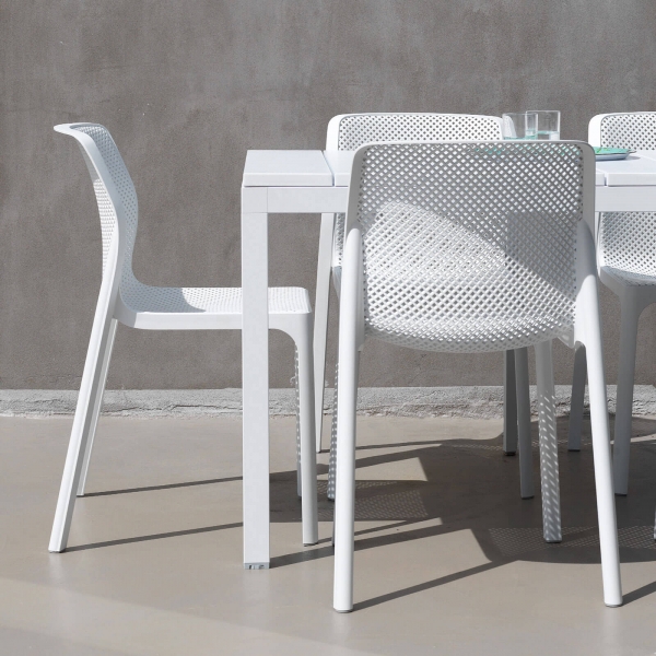 Chaise de jardin moderne en polypropylène blanc - Bit - 2