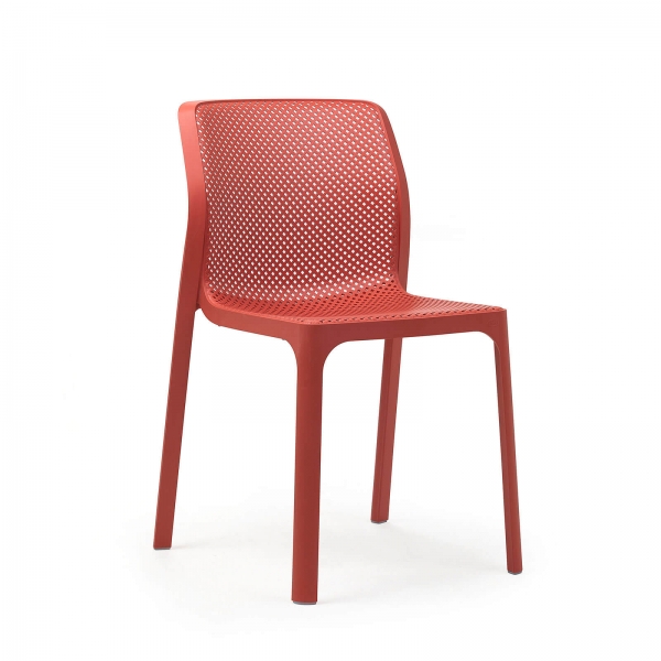 Chaise de jardin moderne en polypropylène corail - Bit - 8