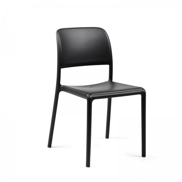 Chaise d'extérieur en plastique anthracite - Riva Bistrot - 3
