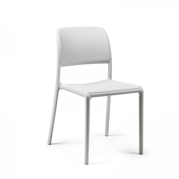 Chaise d'extérieur en plastique blanc - Riva Bistrot - 4