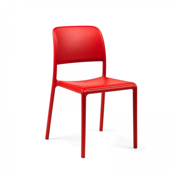 Chaise d'extérieur en plastique rouge - Riva Bistrot - 5