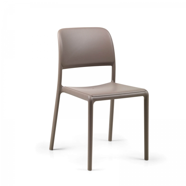 Chaise d'extérieur en plastique taupe - Riva Bistrot - 6