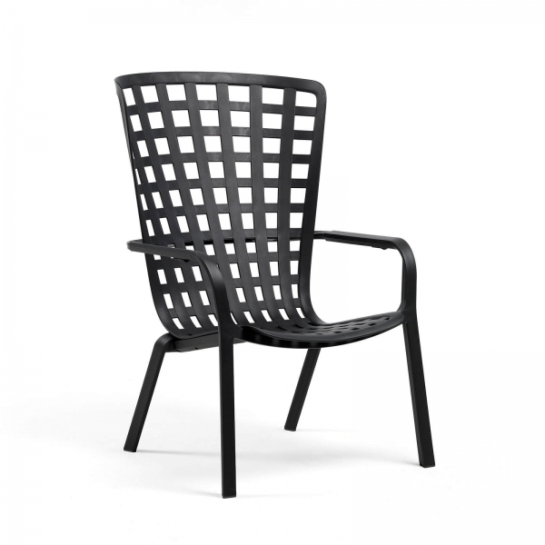 Fauteuil tendance de jardin empilable en polypropylène noir - Folio - 8