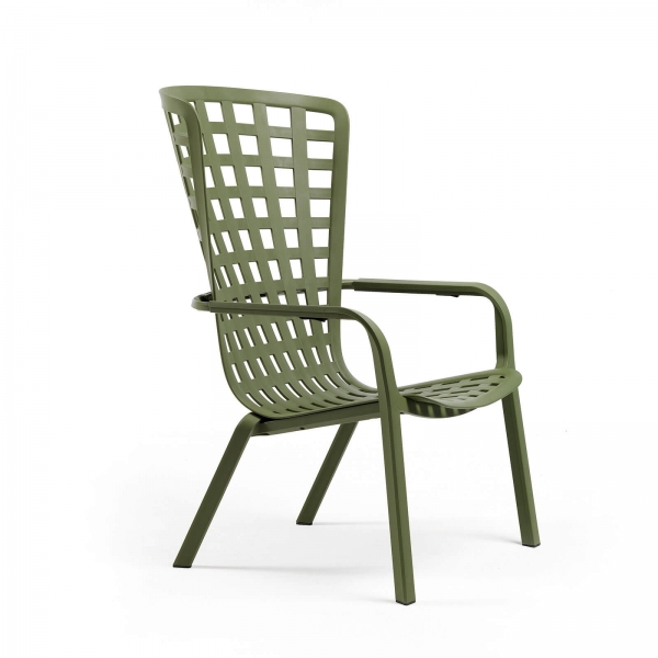 Fauteuil design de jardin empilable en plastique vert - Folio - 11