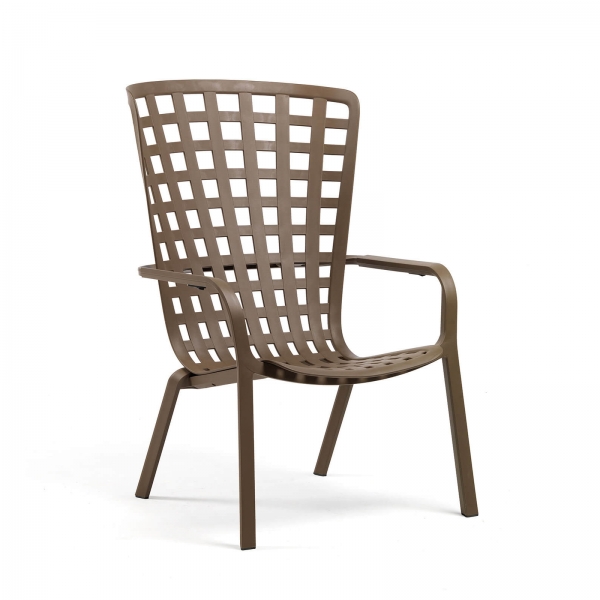 Fauteuil design d'extérieur empilable marron - Folio - 7