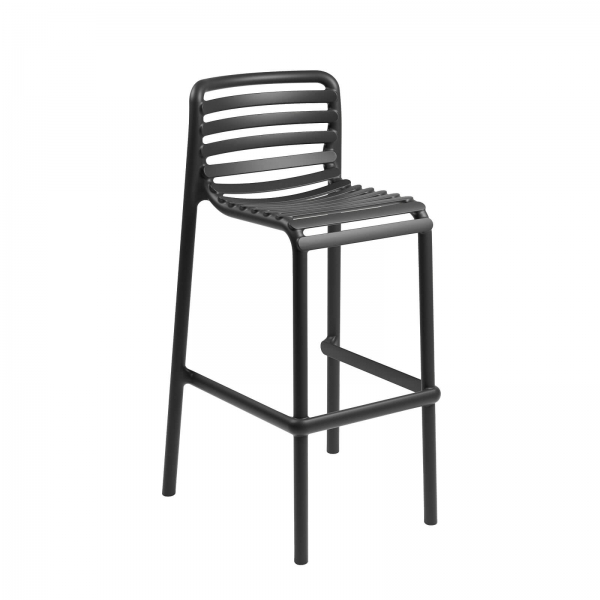 Tabouret de bar de jardin gris en polypropylène - Doga - 2