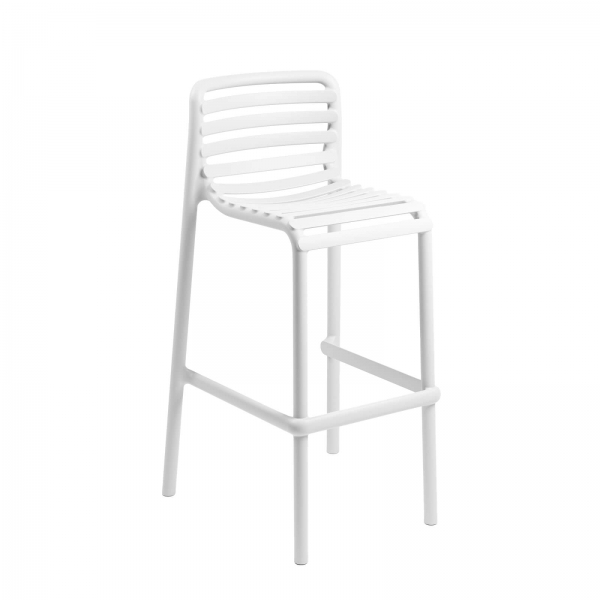 Tabouret de bar de jardin blanc en polypropylène - Doga - 4
