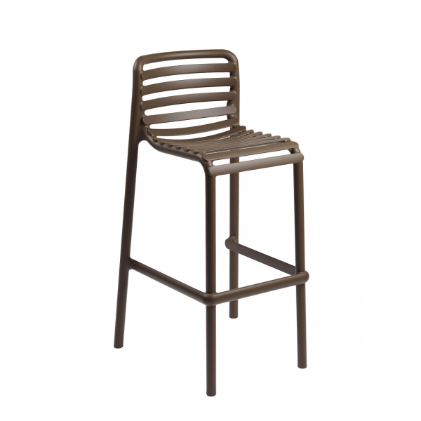 Tabouret de bar de jardin marron en polypropylène - Doga - 8