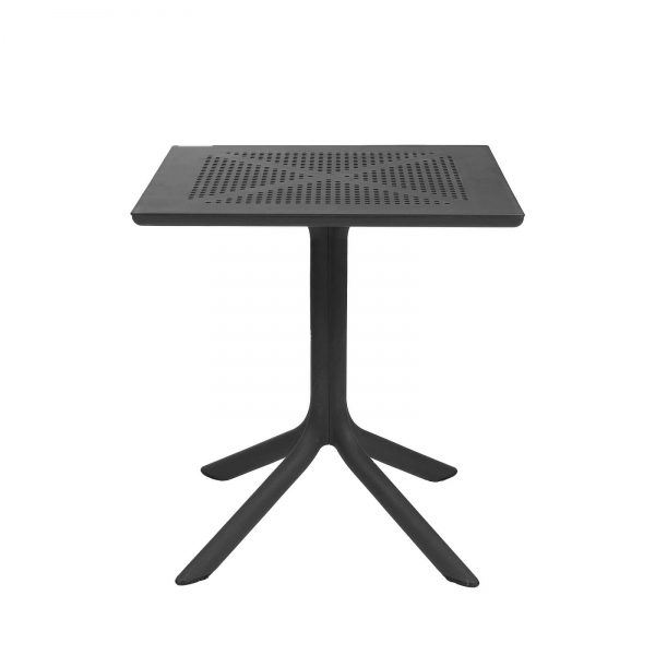 Petite table d'extérieur carrée en polypropylène anthracite - Clip 70 - 2