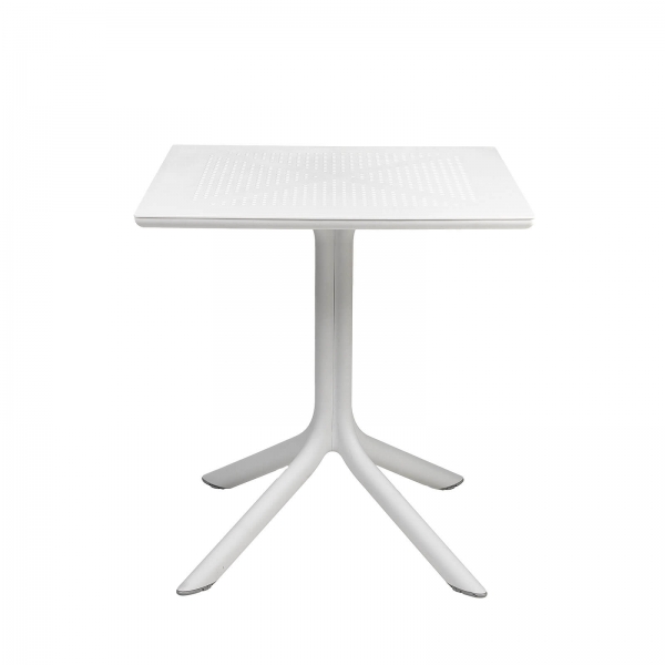 Petite table d'extérieur carrée en polypropylène blanc - Clip 70 - 3