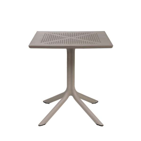 Petite table d'extérieur carrée en polypropylène taupe - Clip 70 - 5