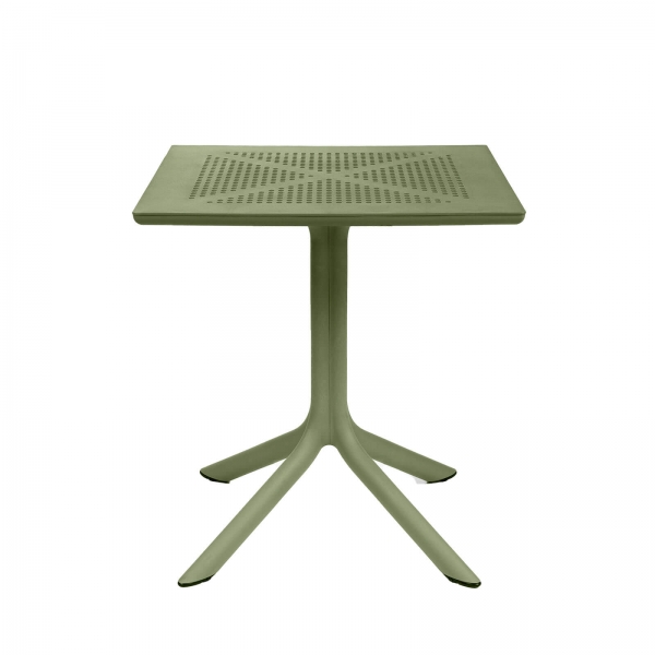 Petite table d'extérieur carrée en polypropylène agave - Clip 70 - 6