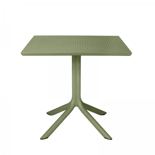 Petite table d'extérieur carrée en polypropylène agave - Clip 80 - 11