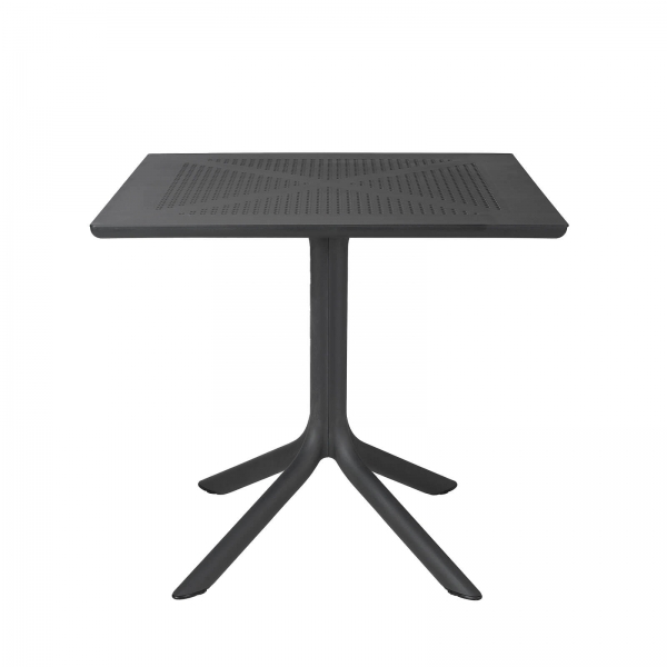 Petite table d'extérieur carrée en polypropylène anthracite - Clip 80 - 7