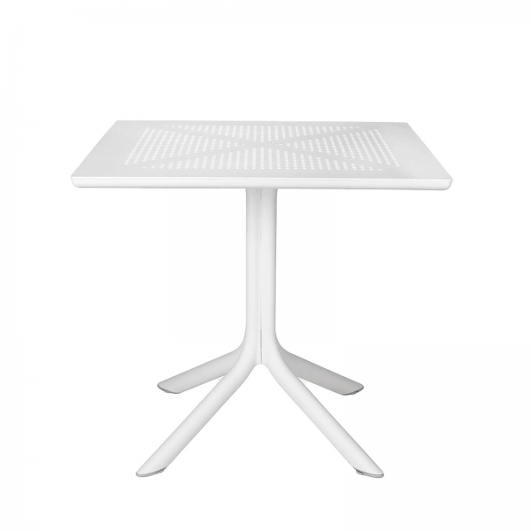 Petite table d'extérieur carrée en polypropylène blanc - Clip 80 - 8