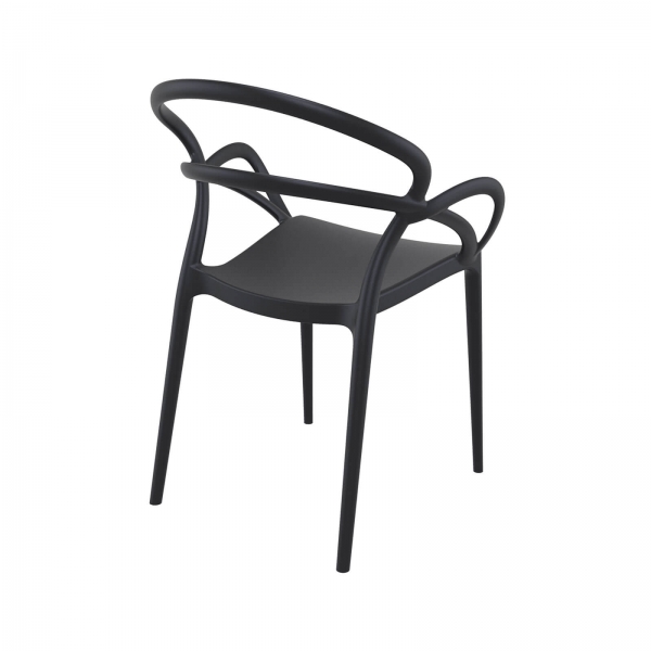 Fauteuil design en polypropylène noir - Mila - 9
