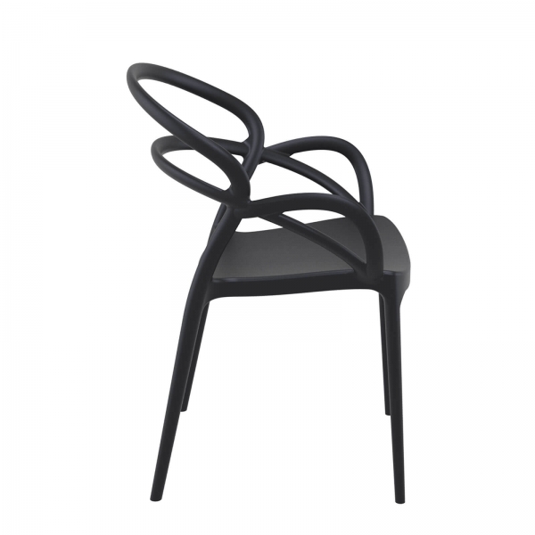 Fauteuil design en polypropylène noir - Mila - 8