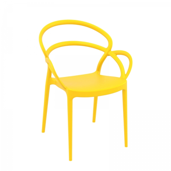 Fauteuil design en polypropylène jaune - Mila - 13