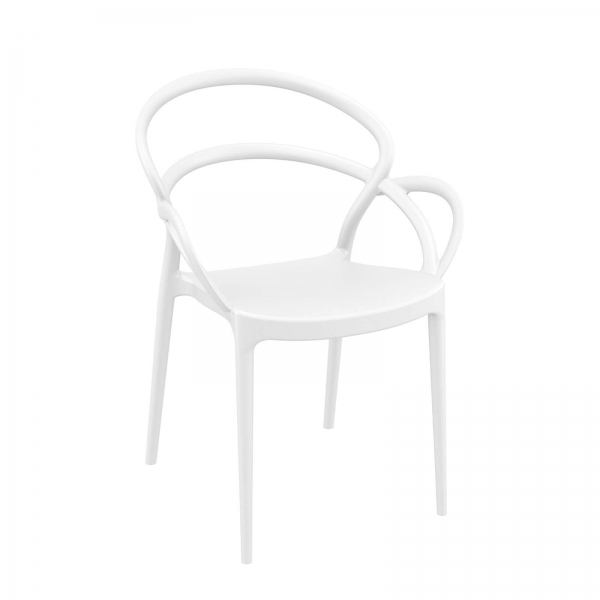 Fauteuil design en polypropylène blanc - Mila - 14