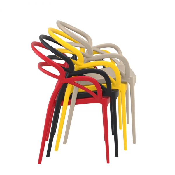 Fauteuil design empilable en polypropylène - Mila - 15