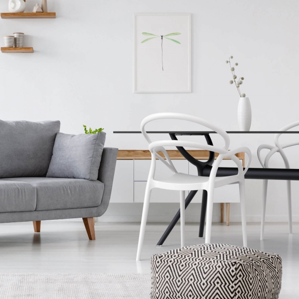 Fauteuil design en polypropylène blanc - Mila - 3