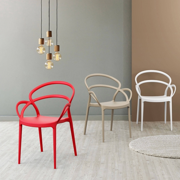 Fauteuil design empilable en polypropylène - Mila - 6