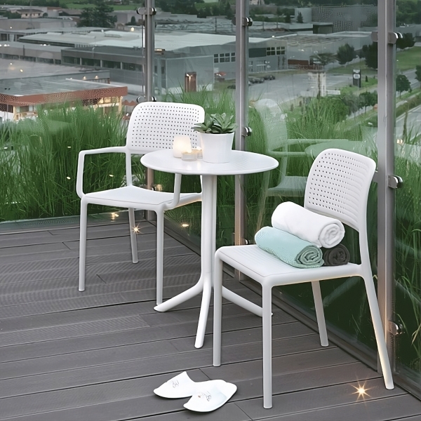Chaise en polypropylène blanc - Bora Bistrot - 2