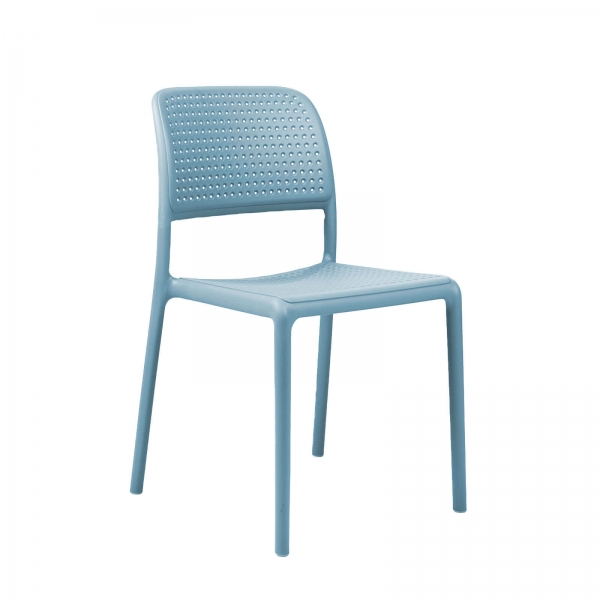 Chaise en polypropylène bleu - Bora Bistrot - 6