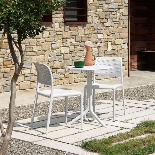 Chaise en polypropylène blanc - Bora Bistrot - 3