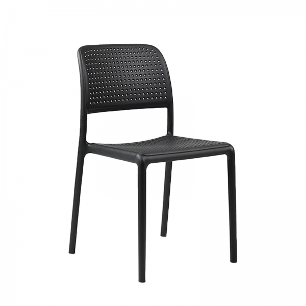 Chaise en polypropylène anthracite - Bora Bistrot - 1
