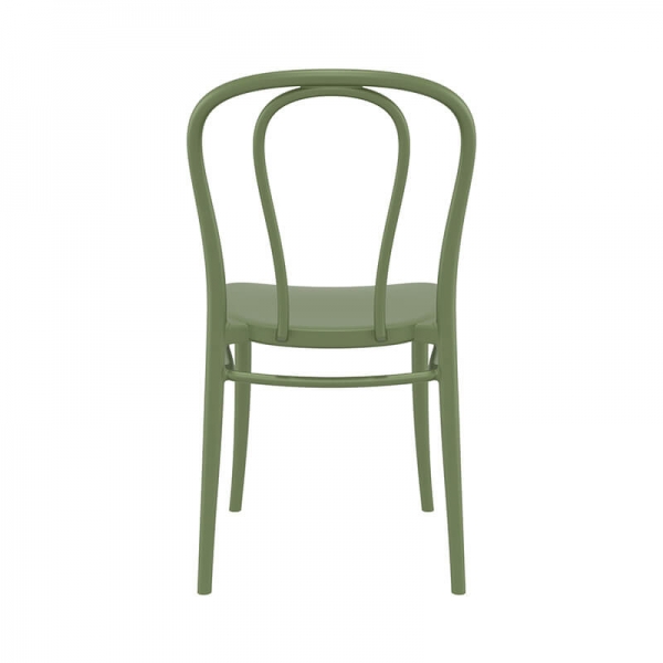 Chaise d'extérieur en polypropylène vert style bistrot - Victor  - 5