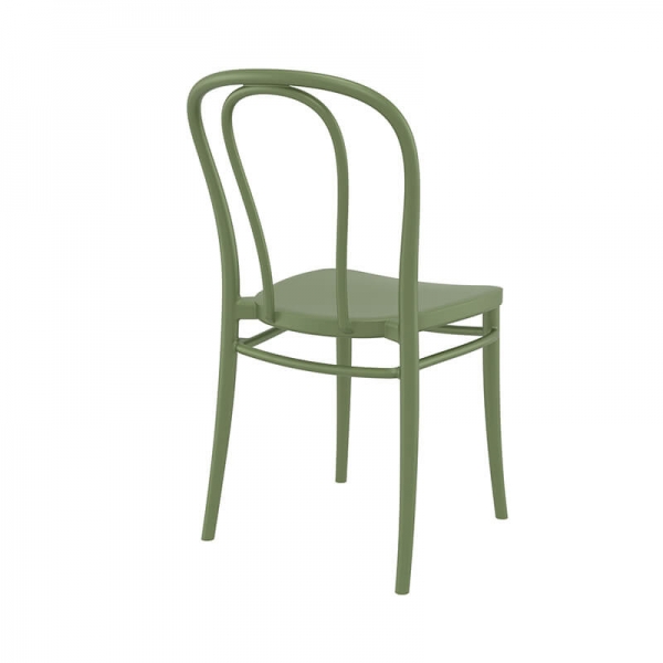 Chaise bistrot verte empilable en plastique - Victor  - 6