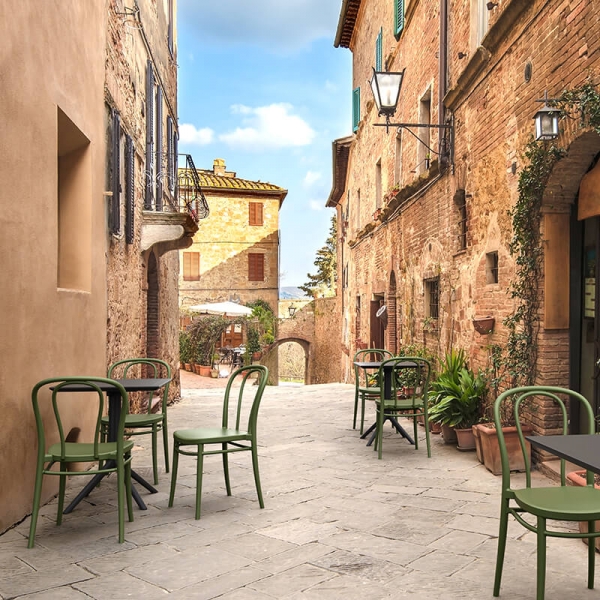 Chaise de jardin verte look bistrot empilable - Victor - 2
