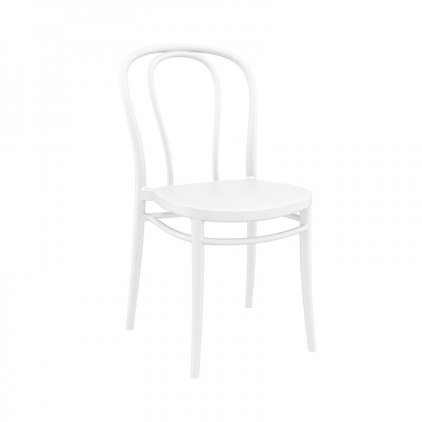 Chaise bistrot empilable en plastique blanc - Victor - 3