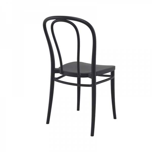 Chaise bistrot en plastique noir empilable - Victor - 7