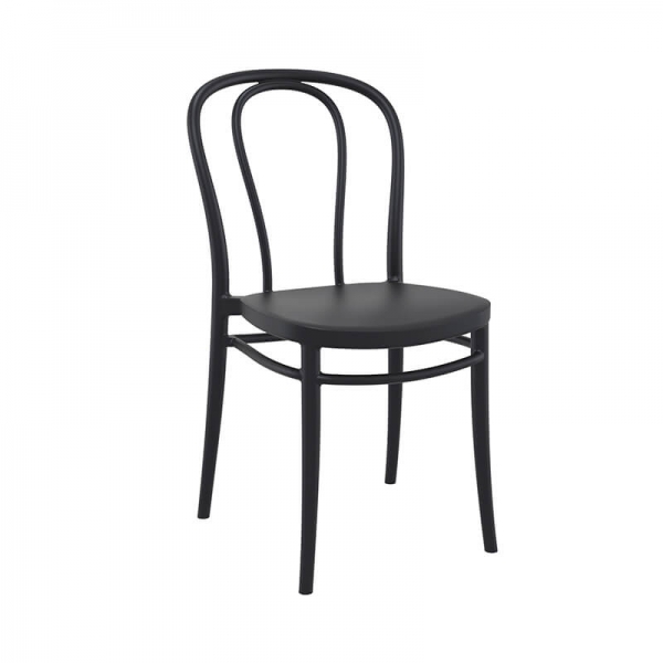 Chaise bistrot en plastique noir empilable - Victor - 4