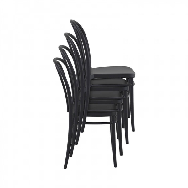 Chaise empilable noire style bistrot - Victor - 9
