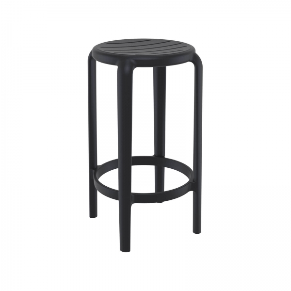 Tabouret snack sans dossier moderne en polypropylène noir - Tom - 7