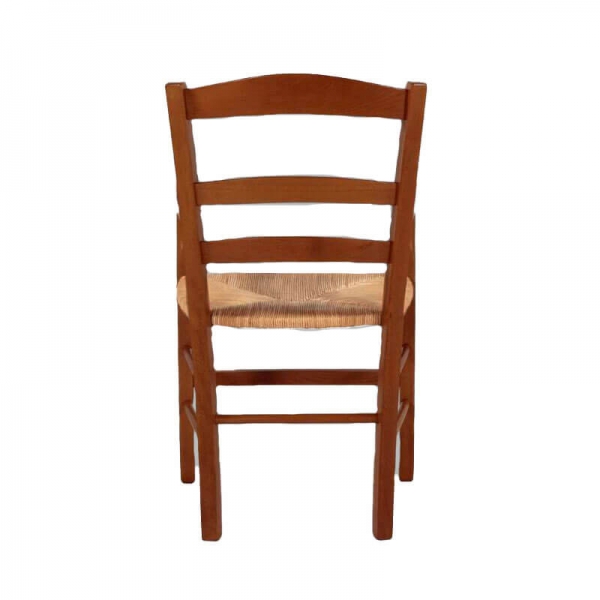 Fauteuil traditionnel en bois massif rustique et paille - Brocéliande - 6