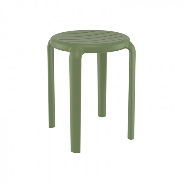 Tabouret bas sans dossier en polypropylène vert - Tom - 6