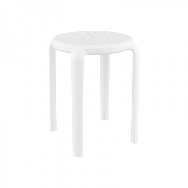 Tabouret bas d'extérieur moderne en plastique blanc - Tom - 6