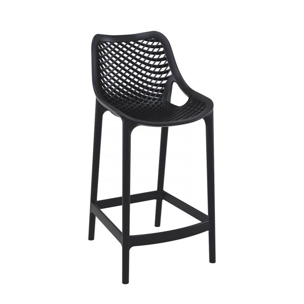 Tabouret snack moderne en polypropylène noir - Air - 1