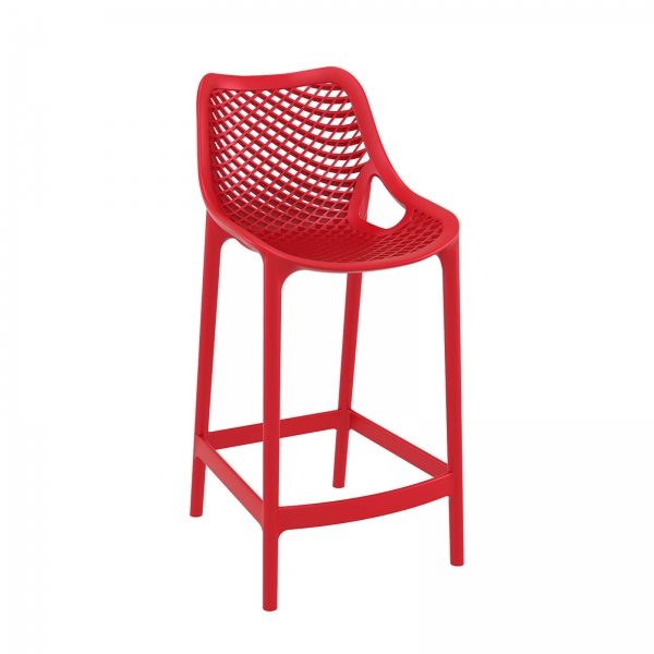 Tabouret snack moderne en polypropylène rouge - Air - 6