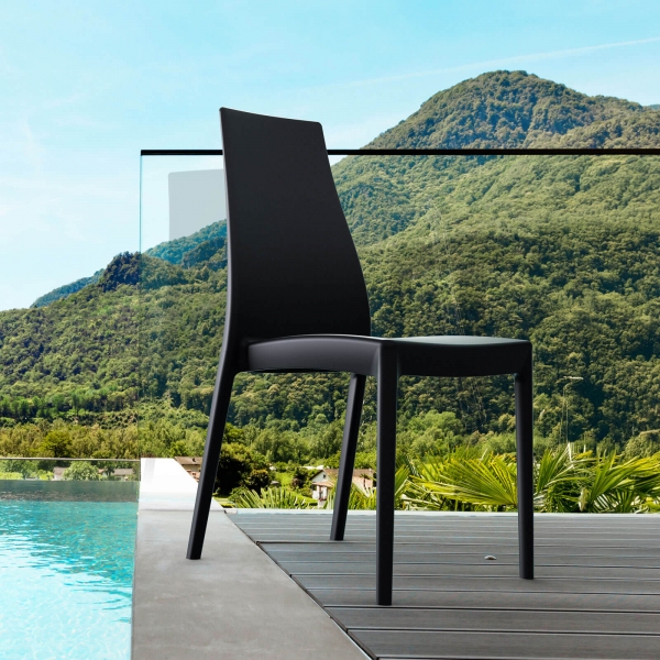 Chaise de jardin en polypropylène empilable - Miranda - 1