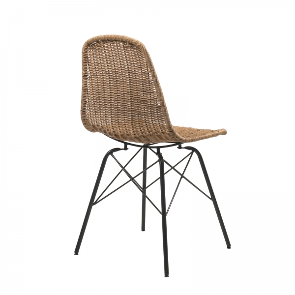 Chaise exotique tressée avec pieds noirs - Bornéo - 2