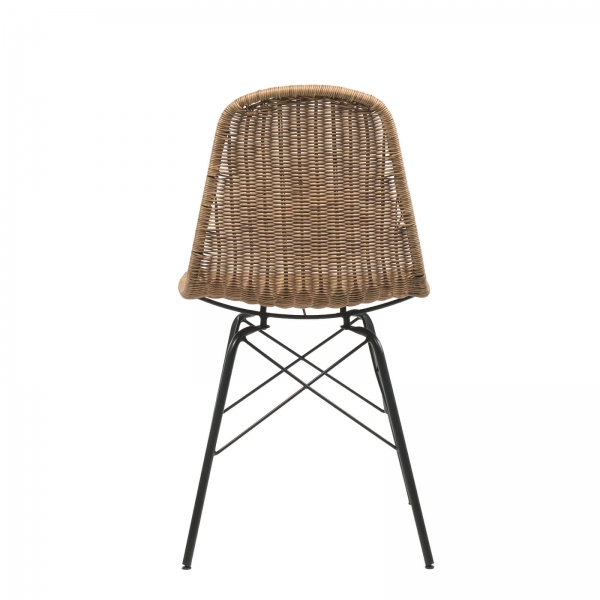 Chaise tressée naturel bohème avec pieds Eiffel - Bornéo - 9