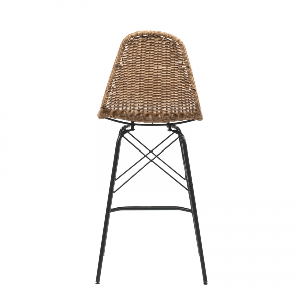 Tabouret naturel ethnique avec pieds Eiffel - Java - 8